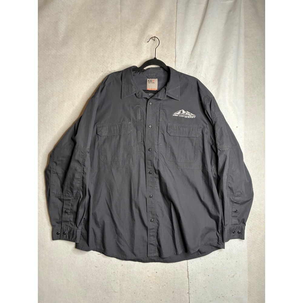 5.11 Tactical Mens 2XL Gray Ripstop mesh lined Long Sleeve Shirt tactical work